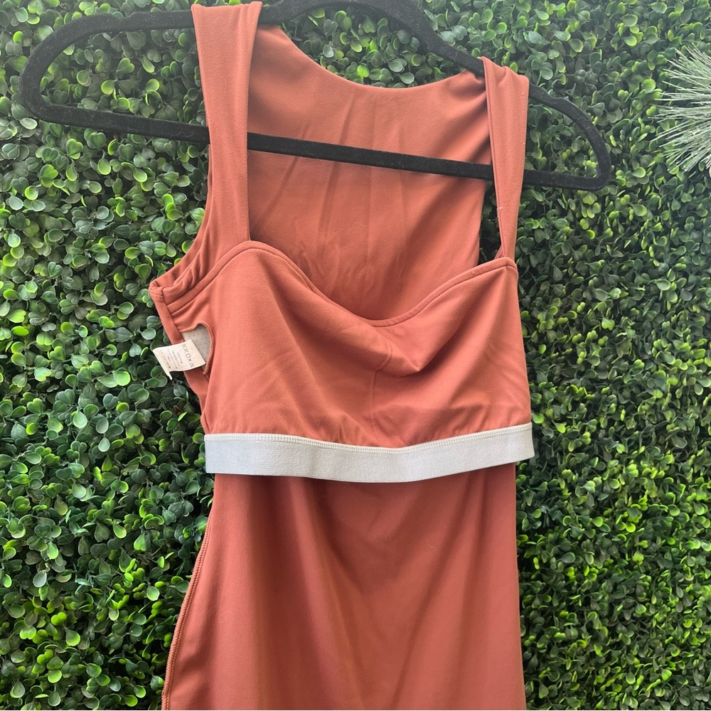 Rust Bodysuit with shelf bra